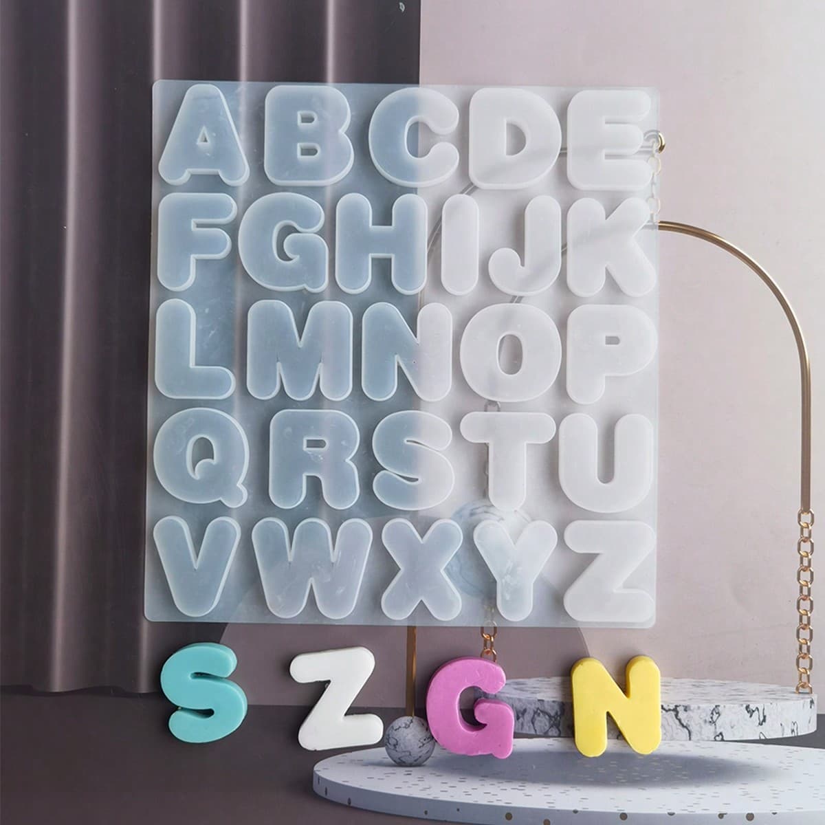 1 Pièce Moule En Silicone Pour 26 Alphabets Anglais Pour La Fabrication De Bonbons, Chocolats, Bijoux Diy Et Artisanats Manuels